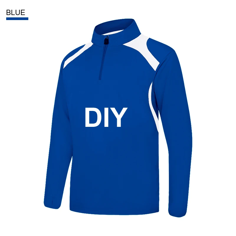 Blue Coat DIY Мужской футбольный костюм, зимняя спортивная одежда, тренировочный мужской футбольный костюм с длинным рукавом, теплая Футбольная форма для взрослых - Цвет: Blue Coat DIY