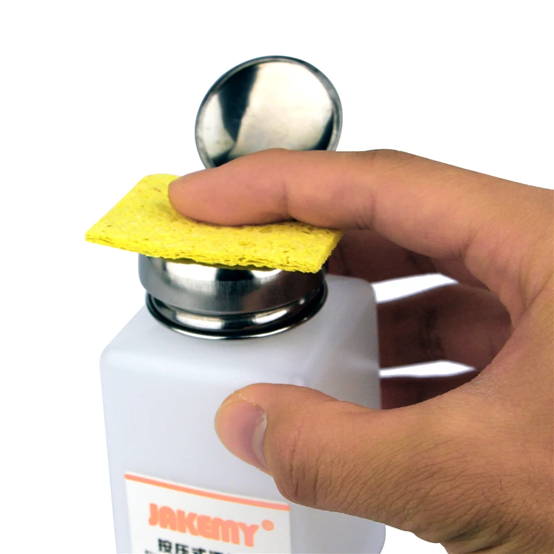 JAKEMY 120ML/200ML Portable Plastic Alcohol Bottle Storage Cleaner Aisopropyl Alcohol Metal Cap for Phone Tablet Pc Repair