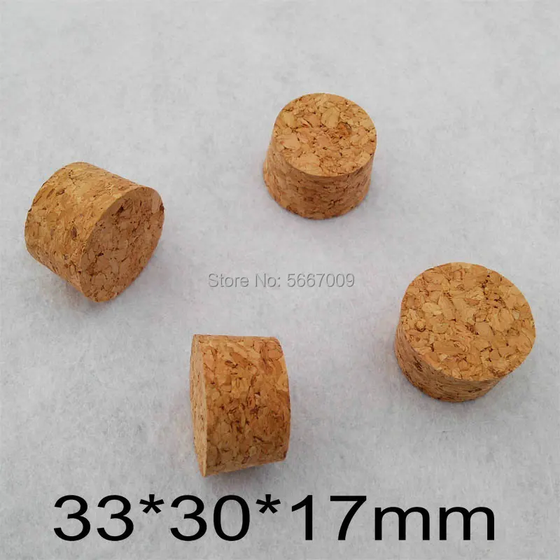 

33*30*17mm Lab Wooden Corks Test Tube Stoppers Glass Bottle Tea Seal Plugs for School Experiment or household
