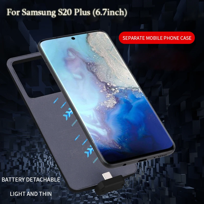 

Newest 2in1 High Quality 7000mAh Power Pack Back Case For Samsung Galaxy S20+ Pack Backup Battery Charger Case For S20Plus