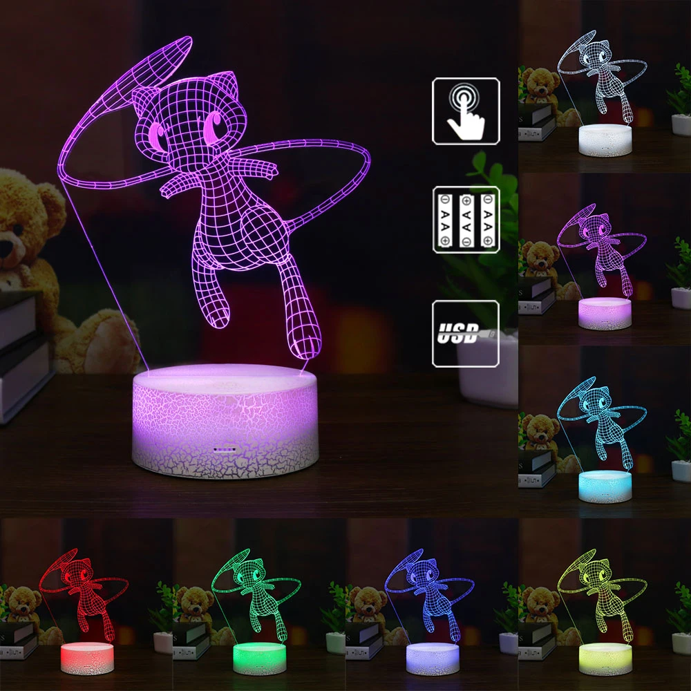Мультяшная игра Покемон 3D лампа Eevee декоративная настольная лампа Umbreon Vaporeon Espeon роль Красочный ночник детский подарок