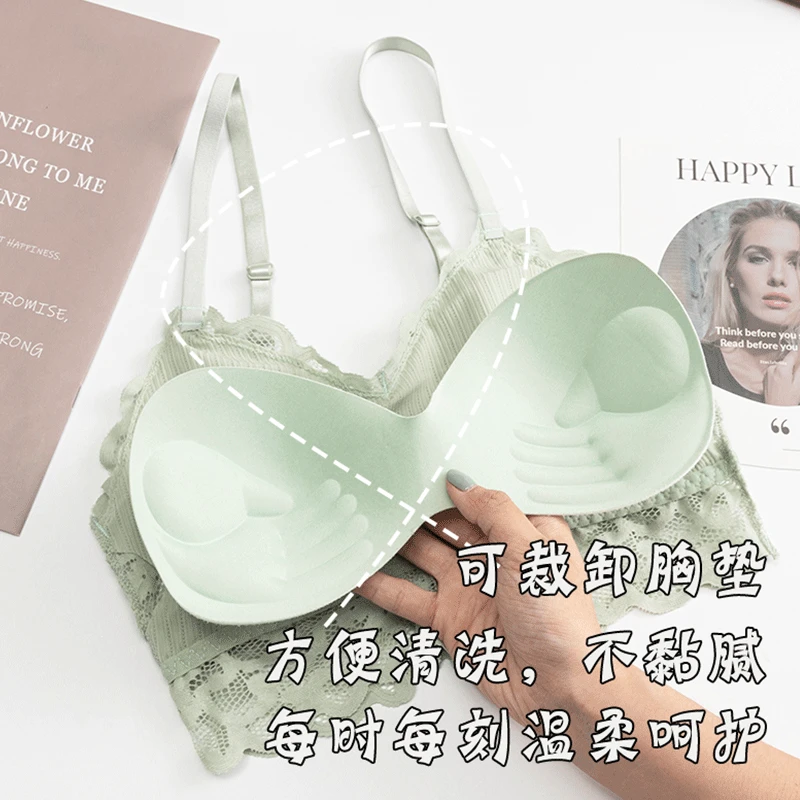 Women Lingerie Bra 3D Sexy Seamless Sport Bra U Type Backless Strapless Top Push Up Bralette Brassiere lace styles