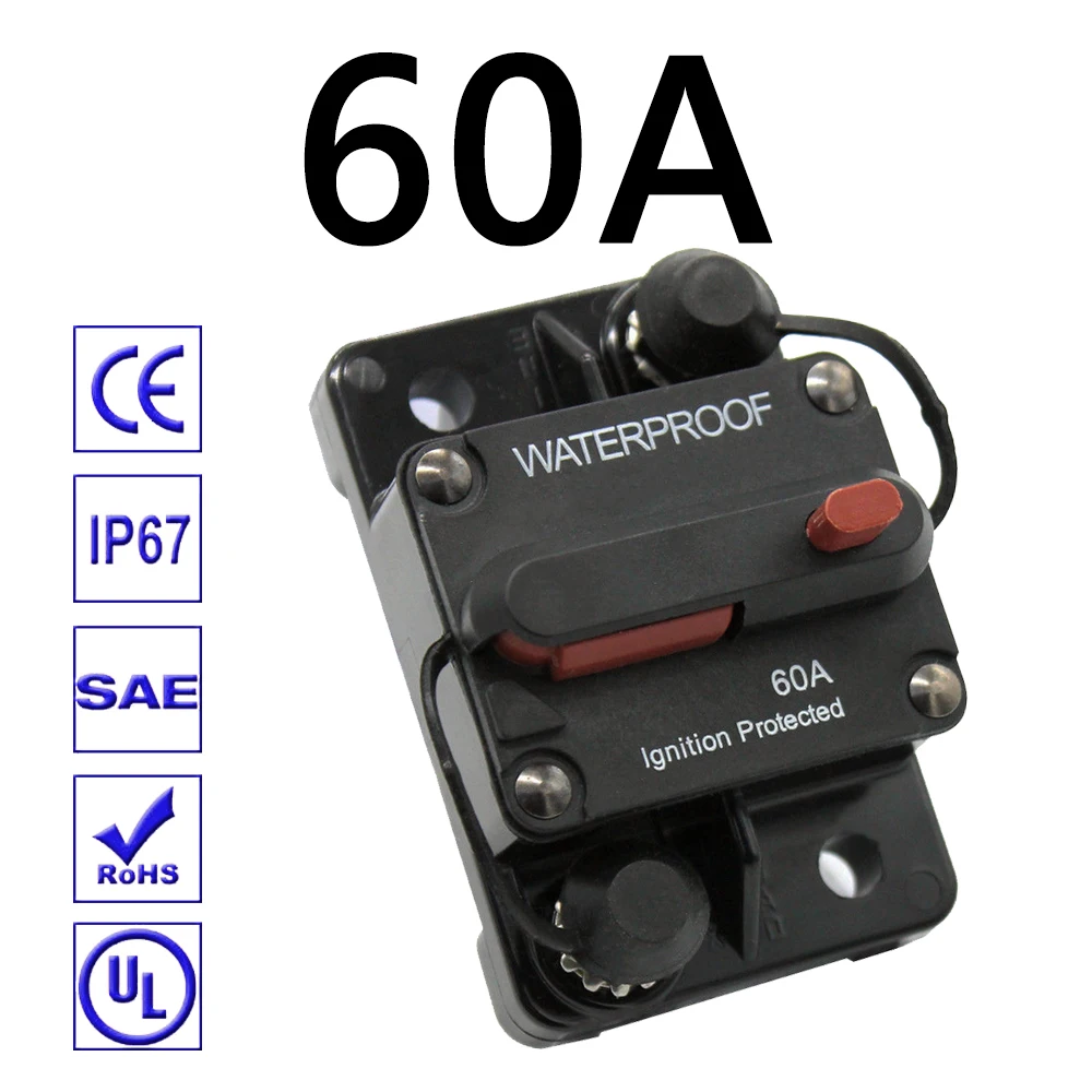 Слоновая кость 30A 40A 50A 60A 70A 80A 100A 120A 150A 200A 250A 300A Ампер автоматический выключатель предохранитель сброса для ребенка от 12 до 48V преобразователь автомобильной розетки постоянного тока Лодка Авто Водонепроницаемый - Цвет: Слоновая кость