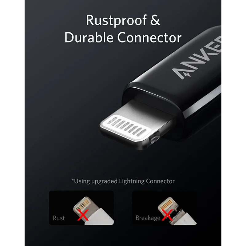 Кабель Anker Powerline + III с Lightning на USB A (сертифицирован MFi 3 фута) кабель для