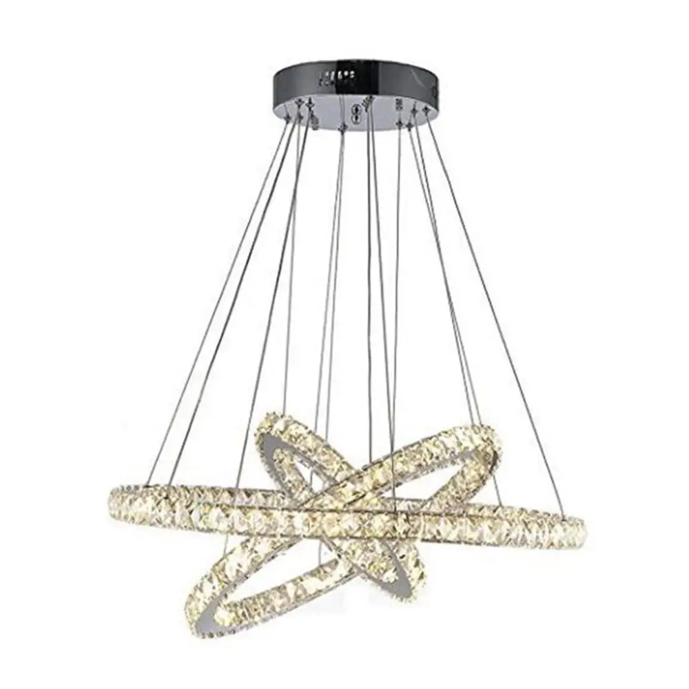 

Modern 69W LED Crystal Chandelier D30cm+D50cm+D70cm s Rings Lighting Ceiling Mount Chandeliers Lamp Home Pendant Fixture Lights