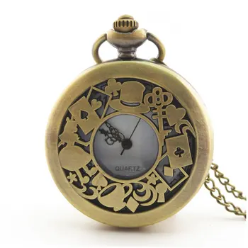 

Antique Copper Steampunk Quartz Pocket Watch Vintage Bronze Gear Hollow Necklace Pendant Clock With Chain Men's Women Gifts