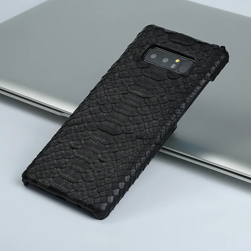 Черный Чехол для телефона из натуральной кожи питона для samsung galaxy s10 S10 Plus S9 s7 s8 Plus, роскошный чехол из змеиной кожи для a50 A70 a8 Note 10 - Цвет: Черный