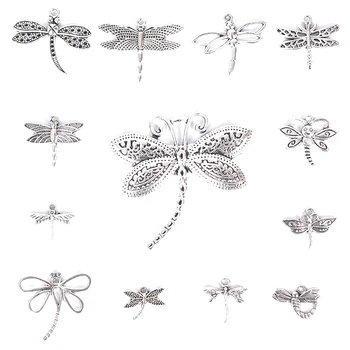 

13Pcs/Set Dragonfly Charms Antique Color Dragonfly Charms Pendants For Jewelry Dragonfly Charms Jewelry Making