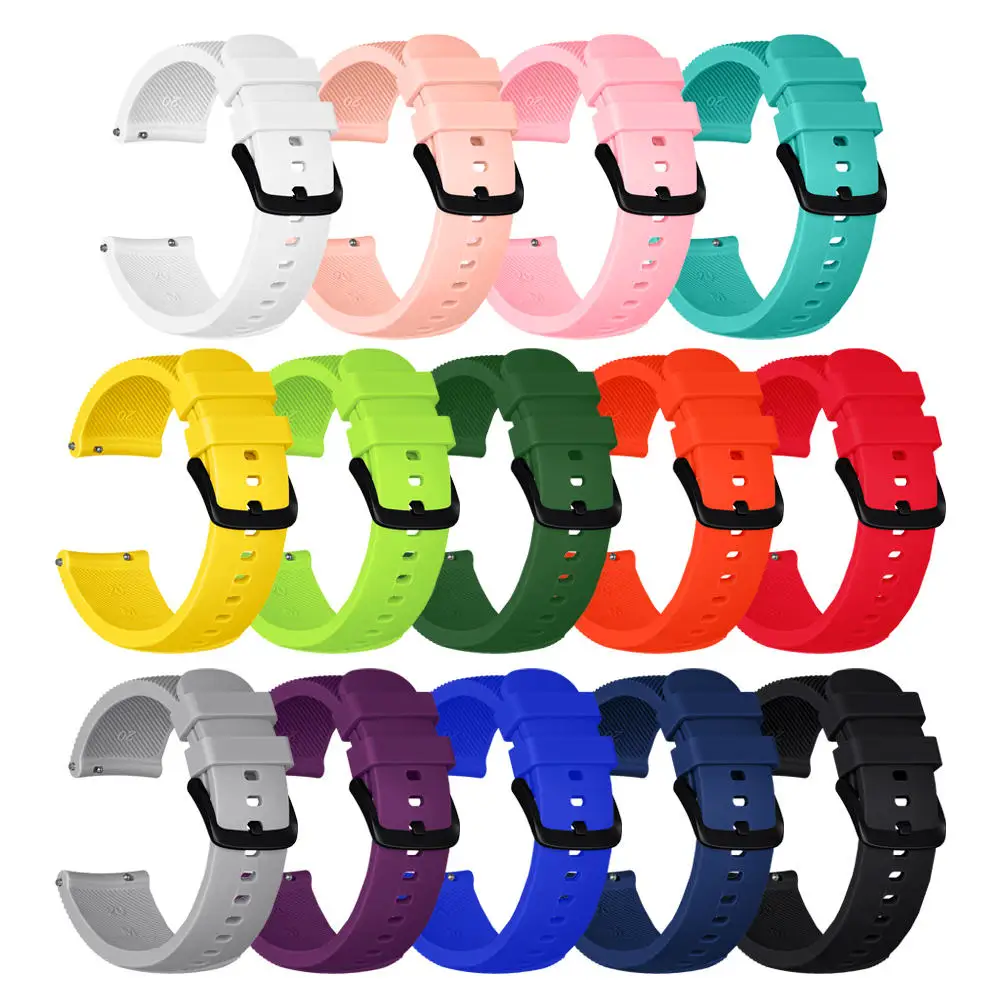 BEHUA 20mm Silicone WatchBand for Samsung Gear Sport Strap Replace bracelet for Amazfit BIP youth / GTS / GTR 42mm wristStrap