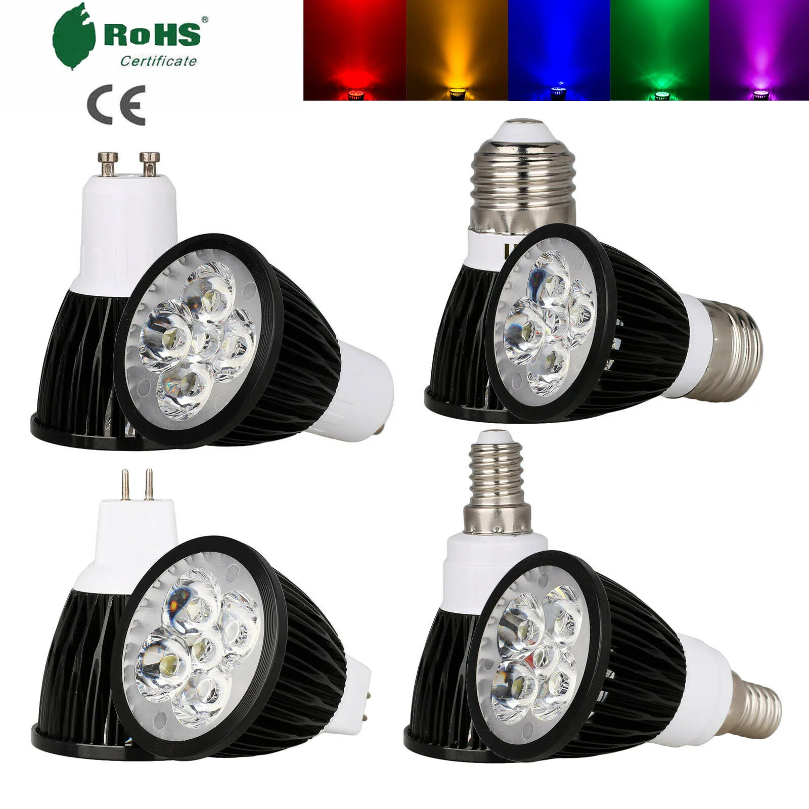 

Dimmable LED Lampada 9W 12W 15W GU10 MR16 GU5.3 E27 E14 LED Bulb 110V 220V 12V Led Spotlight Red Blue Green Yellow LED Lamp