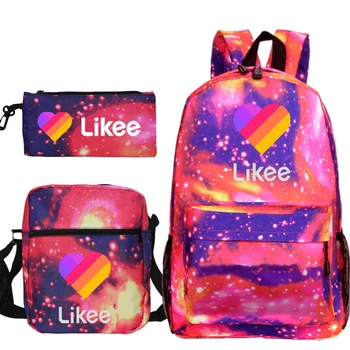 

3 Pcs Set backpack Students Likee Video APP like Likee rucksack Boys Girls fashion beautiful LIKEE schoolbag men women Backpack