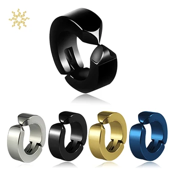 

1 Pcs Women Men Ear Clip Non Piercing Earrings Fake Earrings Circle Round Earring Fashion Jewelry Street Pop Punk Rock Style CY