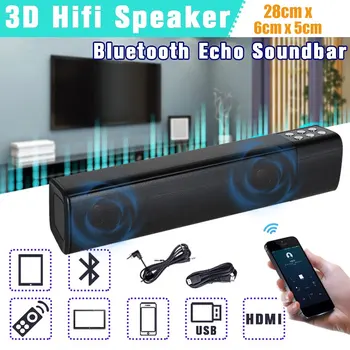 

S2028 portable 10W TV Sound Bar Wired and Wireless Bluetooth Home Surround SoundBar for PC Theater TV Speaker black USB HIFI