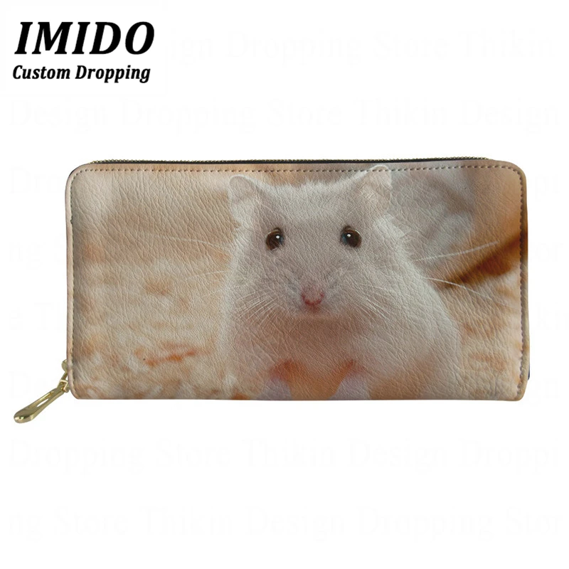 Cute Hamster Golden Bear 3D Printing Women's Wallets PU Leather Long Coin Purse Female Famous Brand Card Holder Portmonee Cute Hamster Golden Bear 3D Printing Women's Wallets PU Leather Long Coin Purse Female Famous Brand Card Holder Portmonee