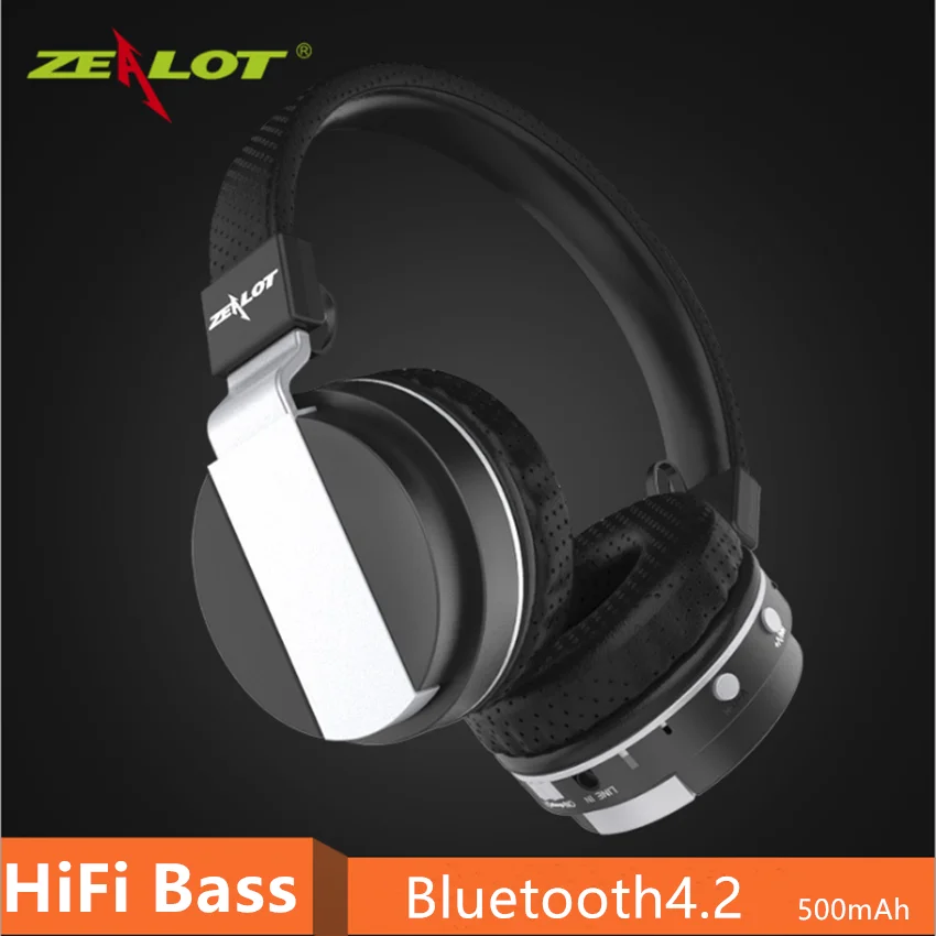 Bluetooth наушники ZEALOT B17 музыкальная гарнитура с поддержкой FM и SD карт микрофоном для