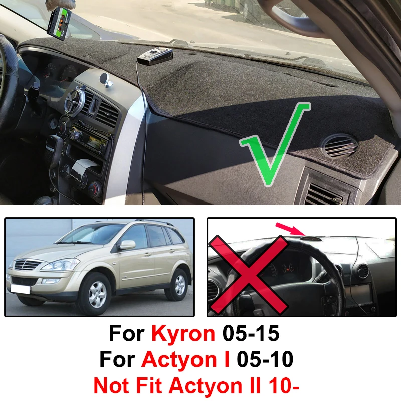 Auto Accessories Car Mats Accessories Dashmat Dashboard Cover Dashmat Pad Sun Shade Dash Board Cover Carpet For Ssangyong Kyron For Actyon 2005-2010