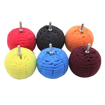 

6pcs Car Buffing Wheel Hub Polishing Ball Burnishing Small Detailing Motorcycles Boats Finishing Tool Durable Sponge Cone Pad
