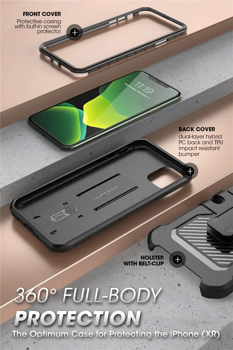 Чехол SUPCASE для iPhone 11, чехол 6,"( выпуск) UB Pro, прочная кобура, чехол со встроенным протектором экрана и подставкой