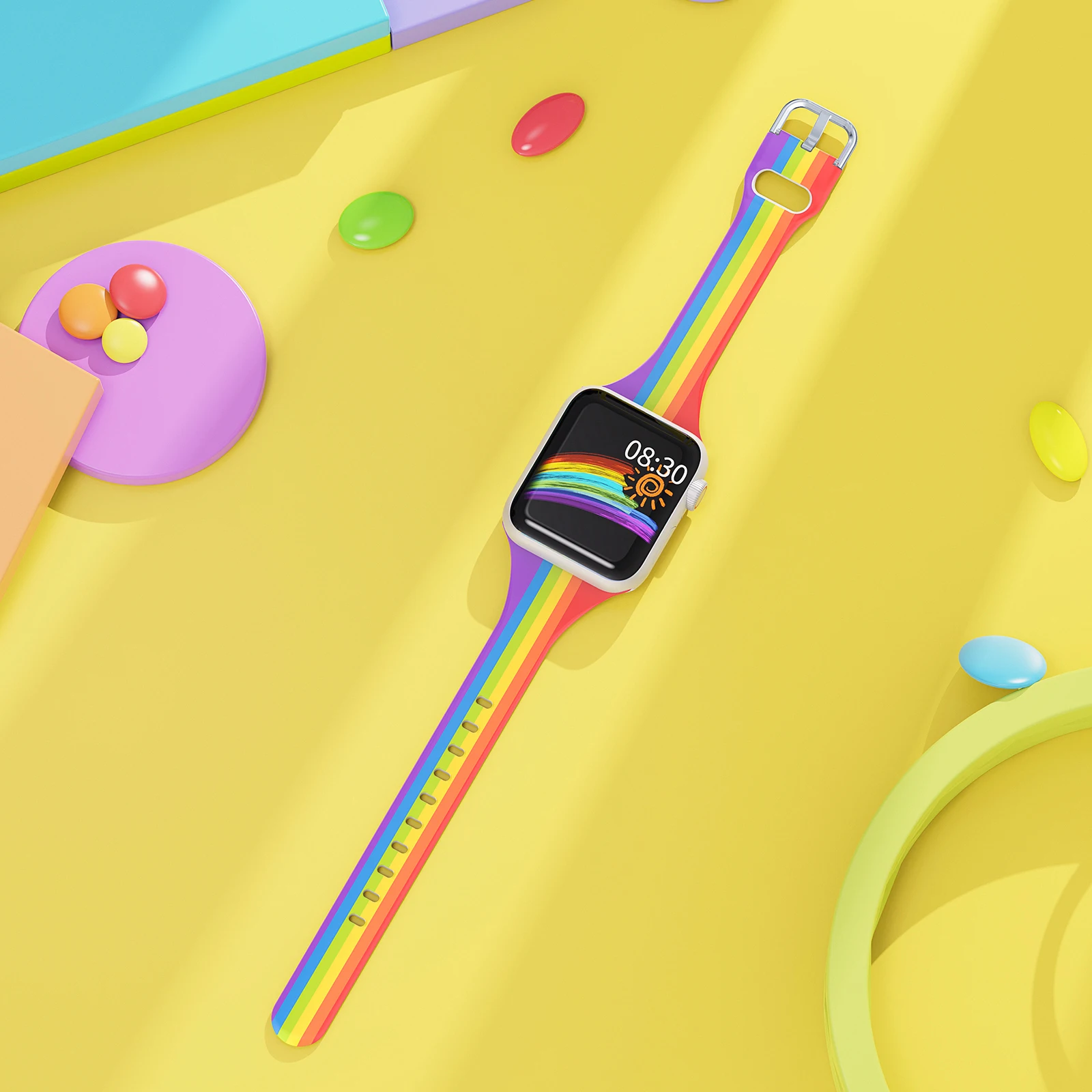 Wearlizer Waterproof strap For Apple Watch 4/6/5/5 pro Printing Silicone bracelet For iWatch Series 8 9 7 SE 4 5 6 Ultra 2