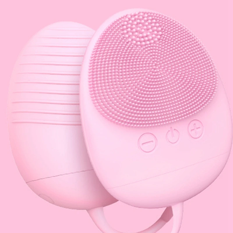 USB Electric Silicone Facial Cleansing Brush Sonic Vibration Deep Pore Cleaning Waterproof Massage Face Skin Scrubber Cleaner