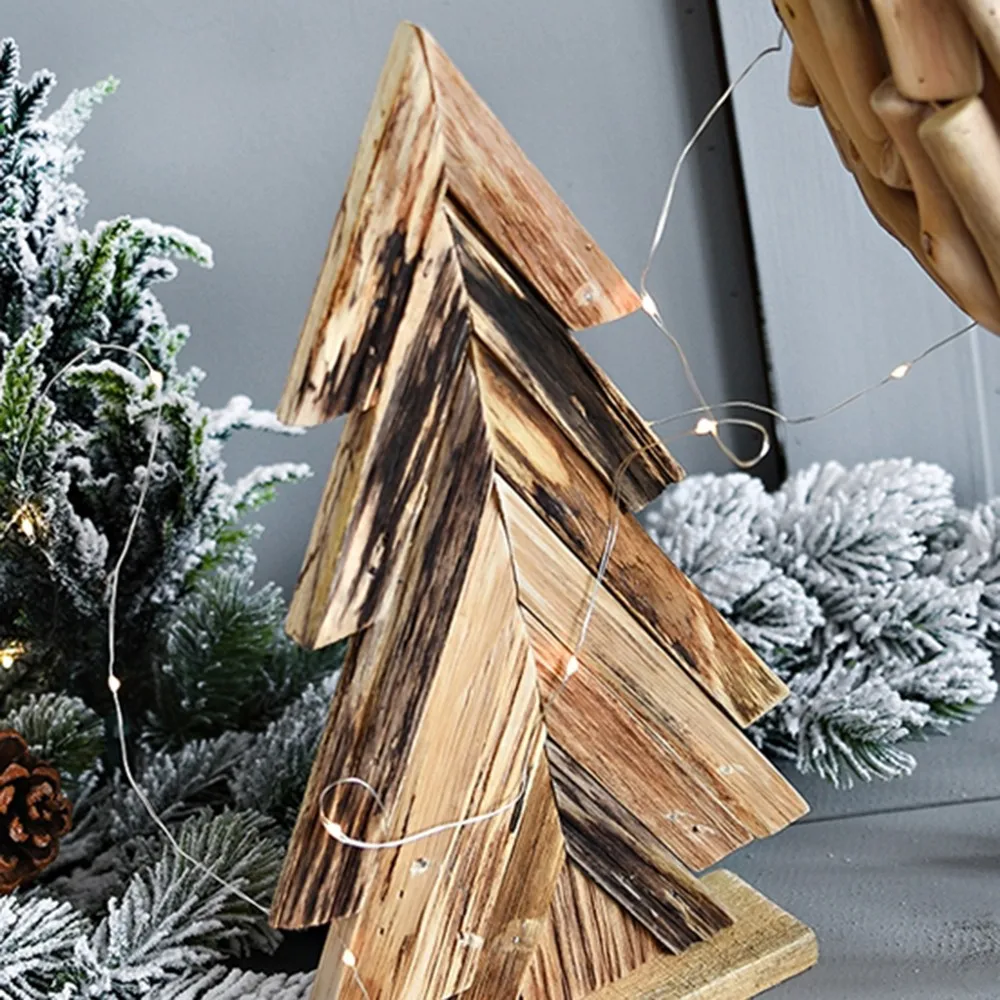 1 шт. Деревянная Рождественская елка DIY маленькие Обои для рабочего стола для ребенка подарок Рождественская елка украшения Рождественская вечеринка домашний декор