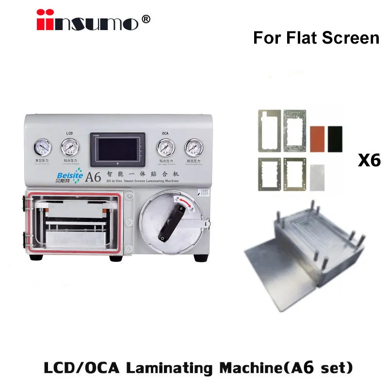 

All In 1 A6 Set Newest LCD Screen Laminating Bubble Remover For Mobile Phone Flat Screen Lamination Build in Pump