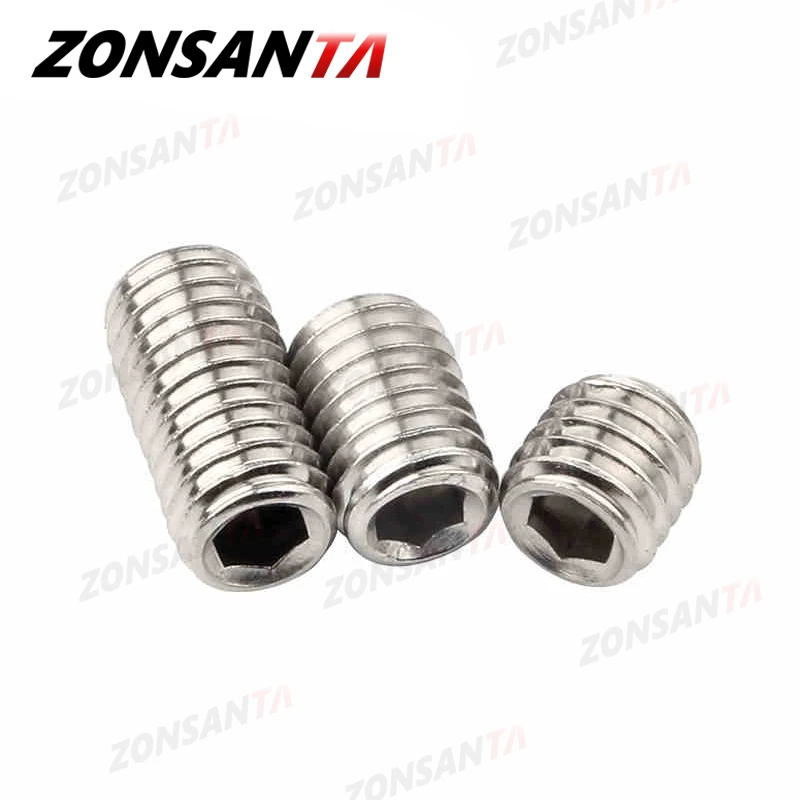ZONSANTA Madenschraube M2 M2.5 M3 M4 M5 M6 M8 DIN916 304 Edelstahl Sechskant-Inbusschraube mit Kegelspitze DIY-Set Türgriffbolzen – Detail 6