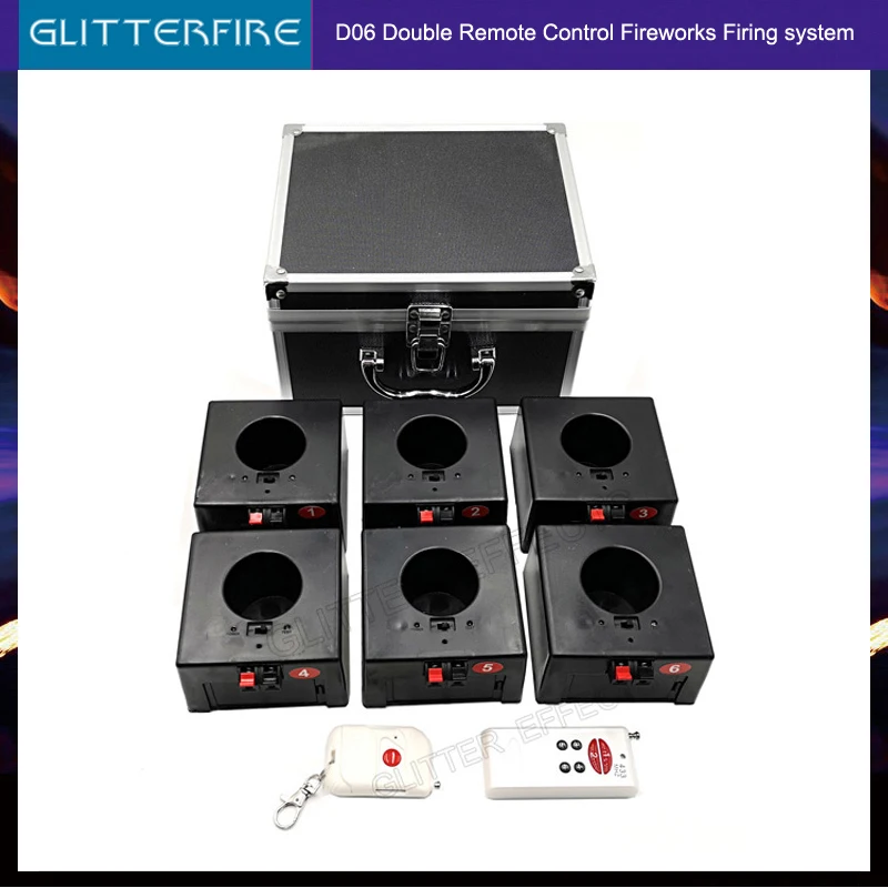 D06 double remote control wireless 6 cues receiver stage wedding equipment firework fountain base machine