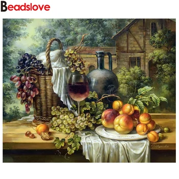 

diy Diamond Embroidery 5D DIY Diamond Painting Fruit Grapes and Peaches Diamond Painting Cross Stitch Rhinestone Mosaic Decor