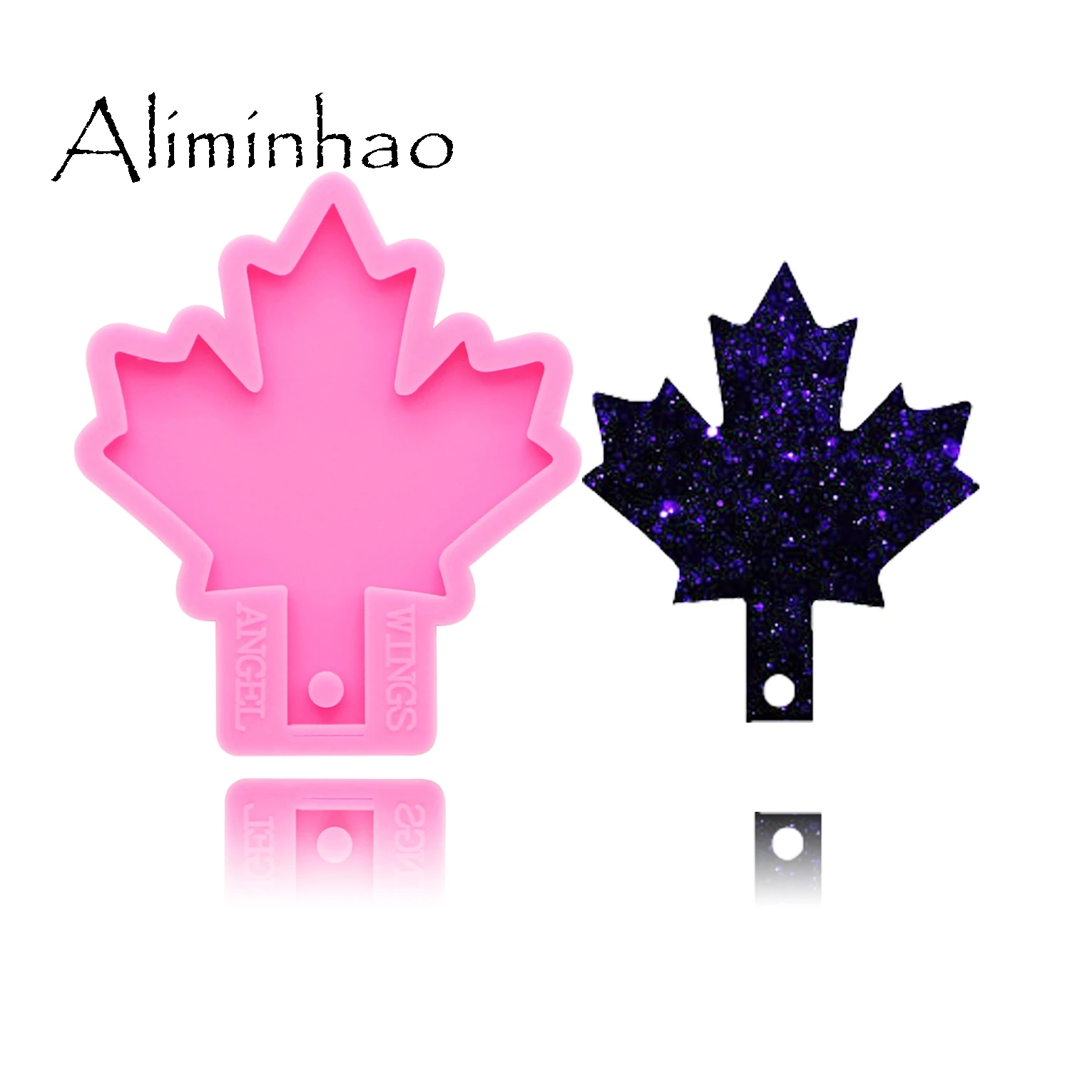 Pink 1Pc DY0155 блестящие кленовые листья силиконовые формы для DIY грузовик брелок эпоксидная смола, Форма Ремесло пользовательский брелок - Цвет: Pink 1Pc