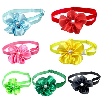 

Pure Color Dog Bows Flower Pet Dog Cat Bowtie Pet Tie Polyester Necktie Pet Decoration Collar Pet Supplies Accessories