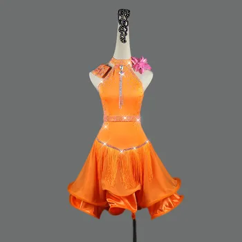 

4 Colors Women Latin Dance Competition Dress Performing Costume Dancing Skirts Samba Fringed Dress Dance Clothes Ballroom Dress