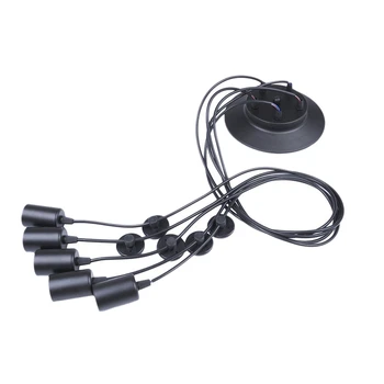 

Sleeve Retro Lampshade Suspensions Vintage Adjustable RéTro Chandelier Ceiling Lamp (E27) Dining Hall Bedroom Hotel 5 Arms (Bulb