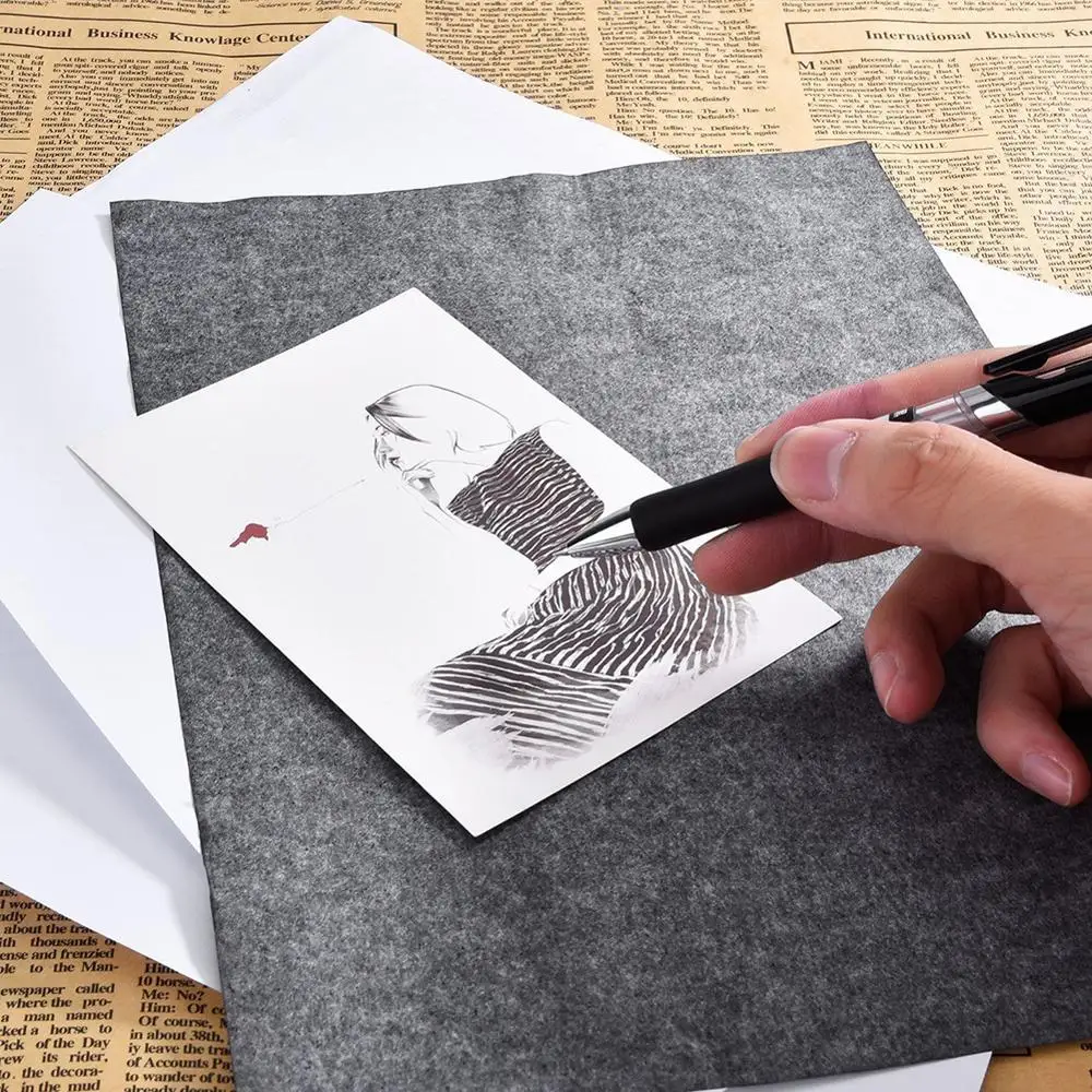Carbon Paper A4 10Pcs/Set Black/Blue Painting Tracing Paper Graphite Painting Reusable Double Sided