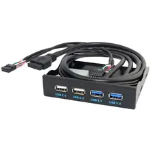 Dri201920pin 2 portas usb 3.0 hub usb3.0 painel frontal cabo adaptador de plástico suporte para desktop 3.5 Polegada disquete disco drive bay