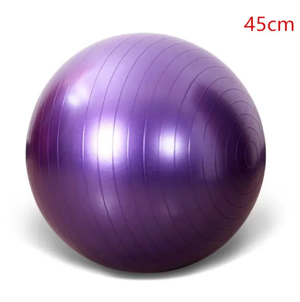 Спортивные мячи для йоги Bola Пилатес фитнес спортзал фитбол для баланса Пилатес тренировки Массажный мяч 45 см 55 см 65-75 см - Цвет: 45cm Purple