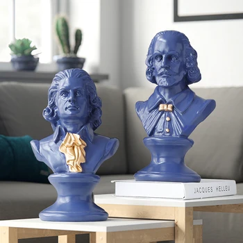 

SHAKESPEAR & MOZART HEAD PORTRAITS BUST LARGE RESIN STATUES FOR HOME DECORATION RESIN ART & CRAFT SCULPTURE SKETCH PRACTICE