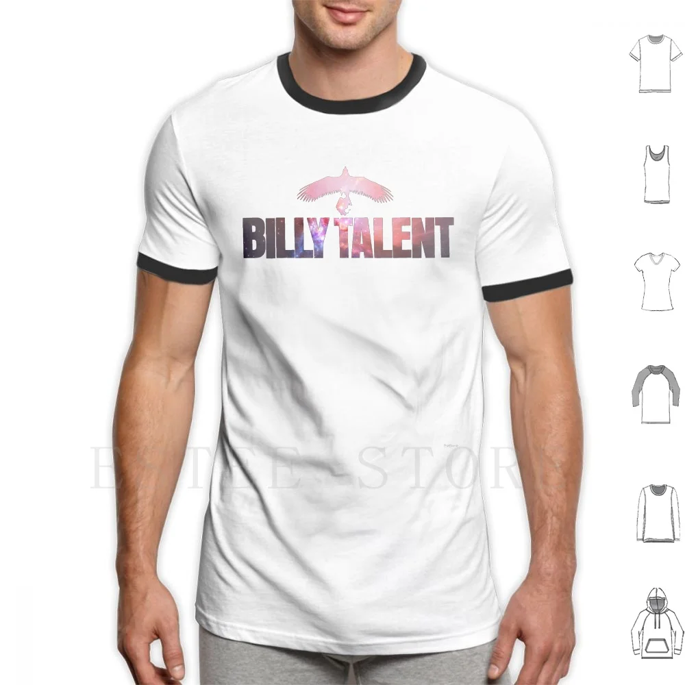Maglietta Billy Talento Uomo Cotone 6Xl Billy Talento Billy Talento Music Band Logo Nome Nero Bianco Burattino Rmblanik Universo Testa