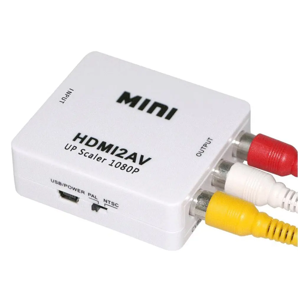 HDMI К AV адаптер Делителя Частоты HD видео конвертер коробка HDMI к RCA AV/CVSB L/R видео 1080P HDMI2AV Поддержка NTSC PAL
