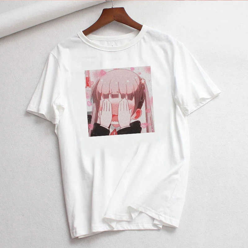 Japanese new casual fashion plus size O-neck short sleeve female cartoon Harajuku tops tees funny cute Ulzzang T-shirt