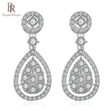 Женские классические серьги в форме капли Bague Ringen из серебра 925