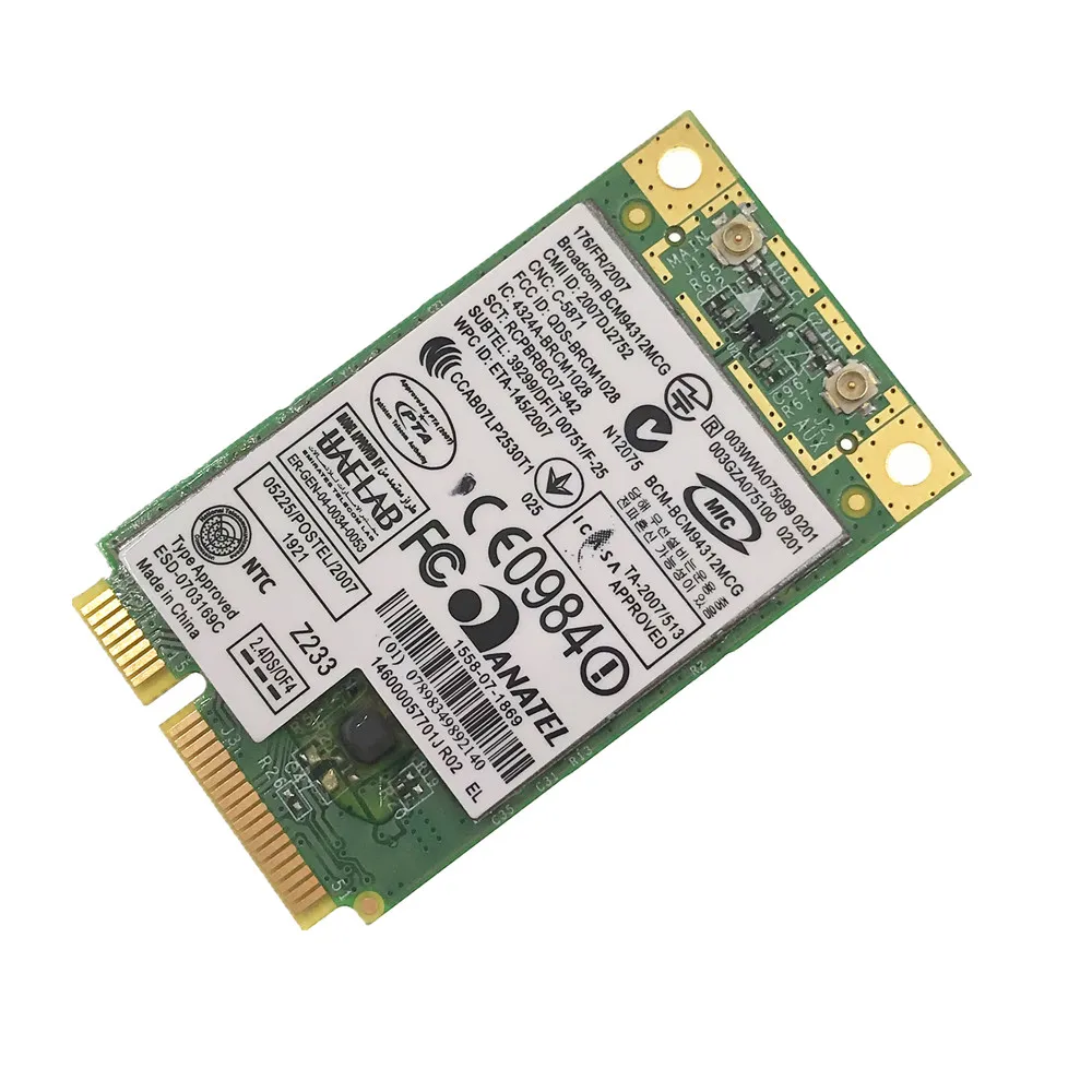 Беспроводная карта Broadcom BCM4312 BCM94312MCG BCM4312 Mini PCI-E 54M