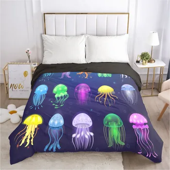 

3D Duvet Covers Custom Design Jellyfish Comforter Case Quilt Cover Bed Linen Bedding Bag Sets King Queen Full Size Bedding Sets