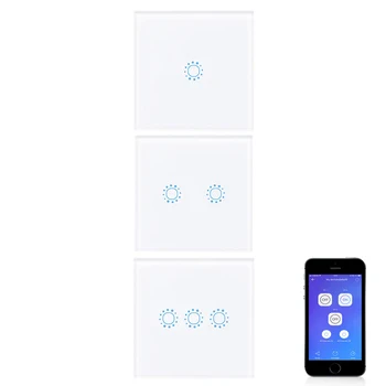 

EU/UK 1/2/3 Gang WIFI Smart Remote Control Wall Light Switch Touch Panel APP Remote Control Switch Single eWelink