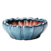 Chinese Style Bonsai Flowerpot Ceramic Craft Plant Pot Planter Home Decor Glazed Planter Ornament