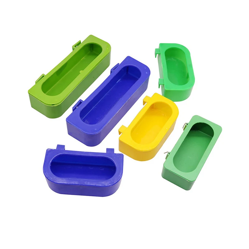 Plastic Poultry Feeder Pet Birds Feeding Trough Parrot Food Water Bowl Feeding Splash-proof Cup Pigeons Cage Feeder 1 Pcs