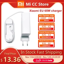 Оригинальный Xiaomi зарядное устройство 65 Вт (версия ЕС) USB C Выход 20V