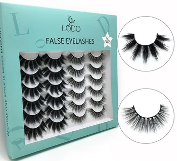 

12 pairs of thick eyelashes natural handmade false eyelashes simulation mixed eyelashes