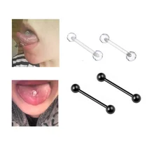 Пирсинг языка 2 шт. невидимые биофлексиблипрозрачные серьги УФ мягкий стержень Lengua язык кольцо ногтей подарок украшения для тела
