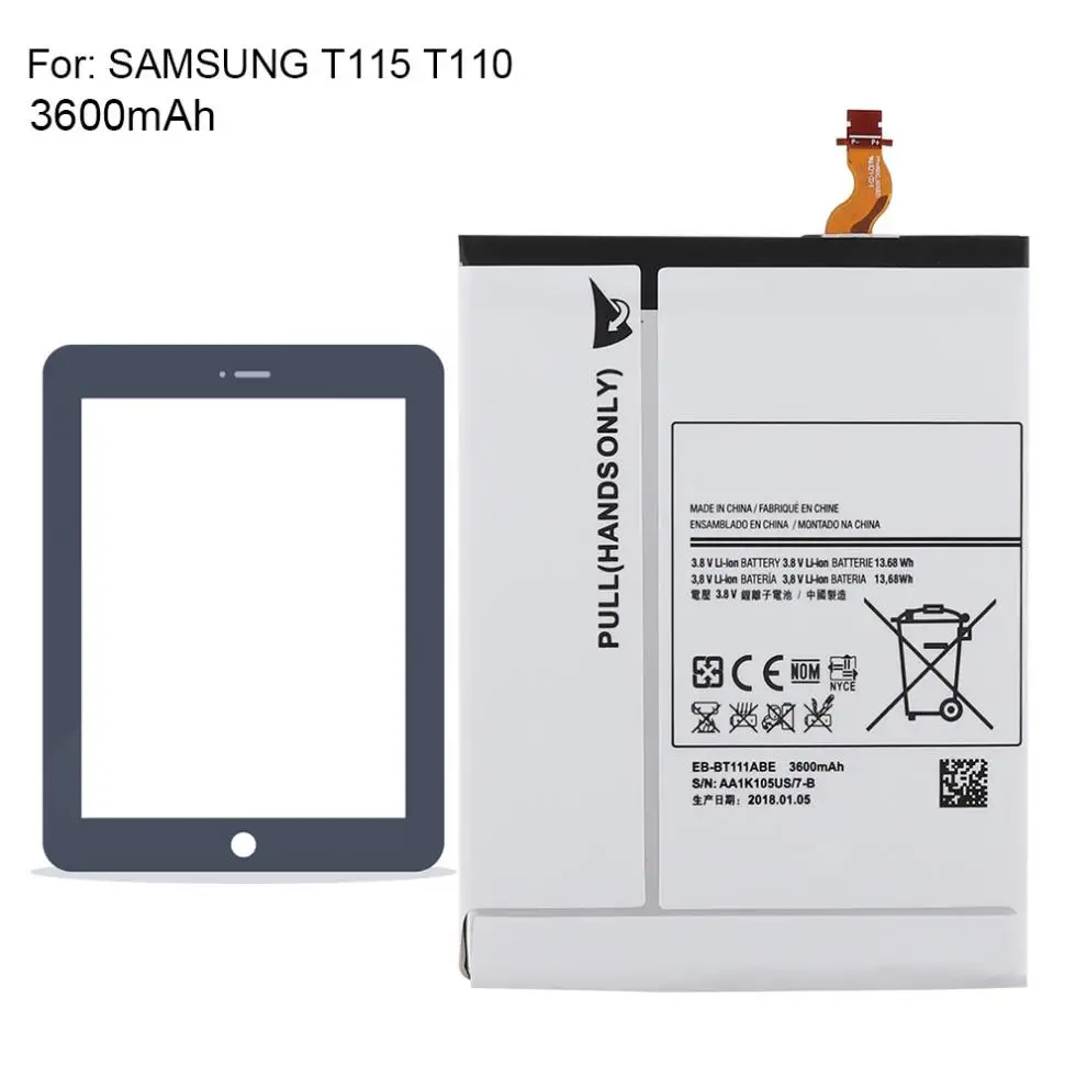 3,8 в 3600 мАч литий-ионный аккумулятор для планшета подходит для samsung GALAXY Tab 3 T110 T111 T310 T311 T315 T115 T110 батарея